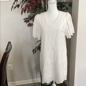 Love Riche White Eyelet Mini Dress